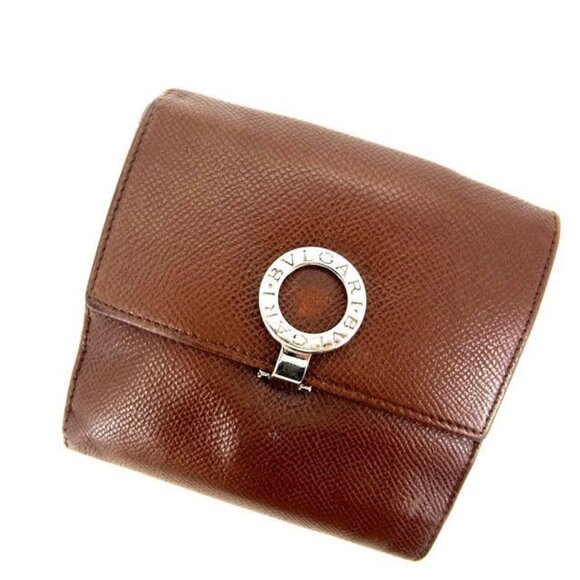 BVLGARI Bifold Wallet Brown Women Authentic secondhand